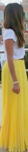 Yellow Pleated Maxi Skirt